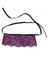 SUBBLIME - CORSET TANGA Y ANTIFAZ NEGRO Y MORADO S/M