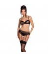 PASSION - WOMAN LOVELIA SET DE TRES PIEZAS NEGRO S/M