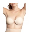 BYE-BRA - SUJETADOR INVISIBLE BEIGE COPA D