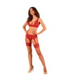 OBSESSIVE - LACELOVE SET TRES PIEZAS ROJO XS/S