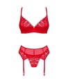 OBSESSIVE - INGRIDIA SET DOS PIEZAS CROTCHLESS ROJO XS/S