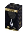 ALIVE - PLUG DE PLAISIR ANAL LISSE MÉTAL FLUFFY NOIR TAILLE L