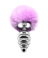 ALIVE - PLUG DE PLAISIR ANAL SPIRAL METAL FLUFFY VIOLET TAILLE L