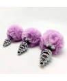 ALIVE - PLUG DE PLAISIR ANAL SPIRAL METAL FLUFFY VIOLET TAILLE L