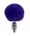 ALIVE - PLUG DE PLAISIR ANAL SPIRAL METAL FLUFFY VIOLET FONCÉ TAILLE S