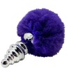 ALIVE - PLUG DE PLAISIR ANAL SPIRAL METAL FLUFFY VIOLET FONCÉ TAILLE L