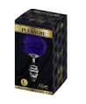 ALIVE - PLUG DE PLAISIR ANAL SPIRAL METAL FLUFFY VIOLET FONCÉ TAILLE L