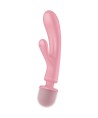 SATISFYER - TRIPLE LOVER MASAJEADOR VIBRADOR RABBIT ROSA