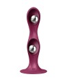 SATISFYER - DOUBLE BALL-R DILDO SILICONA GRANATE