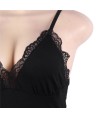 SUBBLIME - TEDDY DÉTAIL DENTELLE FLORALE NOIR L/XL