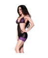 CHILIROSE - CR 4076 BABYDOLL TANGA VIOLETA/NEGRO S/M