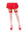 LEG AVENUE - CHAUSSETTES HAUTES CHAMPIGNON ROUGE/BLANC