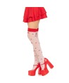 LEG AVENUE - CHAUSSETTES HAUTES CHAMPIGNON ROUGE/BLANC