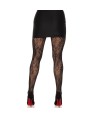 LEG AVENUE - BAS DENTELLE FLORAL NOIR