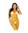 LEG AVENUE - VESTIDO DE REJILLA LARGO AMARILLO TALLA ÚNICA