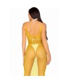 LEG AVENUE - VESTIDO DE REJILLA LARGO AMARILLO TALLA ÚNICA