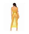 LEG AVENUE - VESTIDO DE REJILLA LARGO AMARILLO TALLA ÚNICA