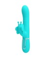 PRETTY LOVE - VIBRATEUR MULTIFONCTION LAPIN 4 EN 1 PAPILLON AQUA VERT