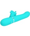 PRETTY LOVE - VIBRATEUR MULTIFONCTION LAPIN 4 EN 1 PAPILLON AQUA VERT