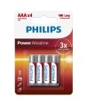 PHILIPS - PILE POWER ALCALINE AAA LR03 PAQUET DE 4