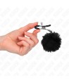 KINK - PINCE A METON BOULE EN FAUSSE FOURRURE NOIR 6 CM