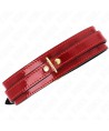 KINK - COLLIER AJUSTABLE ROUGE VIN AVEC DÉTAILS DORÉS 29-42,5 CM X 4 CM