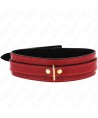 KINK - COLLIER AJUSTABLE ROUGE VIN AVEC DÉTAILS DORÉS 29-42,5 CM X 4 CM