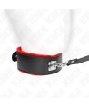 KINK - COLLIER AVEC CEINTURE 116 CM AVEC BRACELET EN CUIR ROUGE AJUSTABLE 40-48 CM X 6 CM