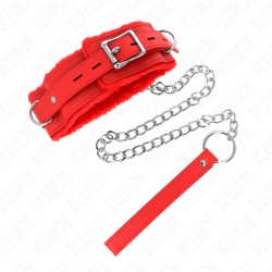 KINK - COLLIER AVEC LAISSE 65 CM AVEC RESTRICTIONS ROUGE 36-42 CM X 5,5 CM