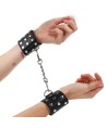 KINK - APPAREILS DE RETENUE POIGNETS AVEC FERMETURE PRESSION PLEINE DE RIVETS NOIR AJUSTABLE 19-24 CM X 5,5 CM