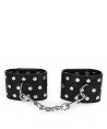 KINK - APPAREILS DE RETENUE POIGNETS AVEC FERMETURE PRESSION PLEINE DE RIVETS NOIR AJUSTABLE 19-24 CM X 5,5 CM