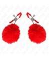 KINK - PINCE A METON BOULE FAUSSE FOURRURE ROUGE 6 CM