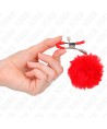 KINK - PINCE A METON BOULE FAUSSE FOURRURE ROUGE 6 CM