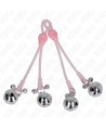 KINK - PINCES À TÉLÉPIN LUMINEUSES CRÂNE AVEC ANNEAU CLOCHES RÉGLABLES ROSE / ARGENT