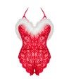 LIVCO CORSETTI FASHION - SANTAS LACE LADY BODY CROTCHLESS NAVIDEÑO S/M