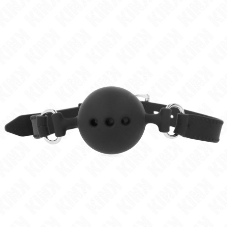 KINK - BÂTON ENTIEREMENT SILICONE 55 x 2 CM AVEC BOULE 4,5 CM TAILLE M NOIR AJUSTABLE 35-51 CM