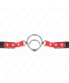 KINK - GAG AVEC PLUSIEURS O-RINGS 4 / 4,8 CM ROUGE 38 X 56 CM