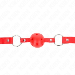 KINK - BÂTON RESPIRANT 4 CM AVEC DOUBLE RIVET MODÈLE 1 ROUGE 62,5 x 2,5 CM RÉGLABLE 42-58 CM