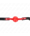 KINK - BALLE DURE CREUSE ROUGE 4 CM GAG BRACELET NOIR 60 x 2 CM AJUSTABLE 37-52 CM