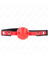 KINK - BALLE DURE CREUSE ROUGE 4 CM GAG BRACELET NOIR 60 x 2 CM AJUSTABLE 37-52 CM