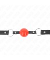 KINK - BÂILLON BALLE 4 CM AVEC SERRURE BOULE ROUGE BRACELET NOIR 60 x 2 CM