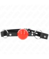 KINK - BÂILLON BALLE 4 CM AVEC SERRURE BOULE ROUGE BRACELET NOIR 60 x 2 CM