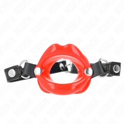 KINK - BÂTON LIP 8 CM AVEC SANGLE EN CUIR ROUGE 63 x 2 CM AJUSTABLE 39-58 CM