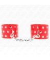 KINK - APPAREILS DE RETENUE POIGNETS AVEC FERMETURE PRESSION PLEINE DE RIVETS ROUGE AJUSTABLE 19-24 CM X 5,5 CM