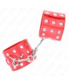 KINK - APPAREILS DE RETENUE POIGNETS AVEC FERMETURE PRESSION PLEINE DE RIVETS ROUGE AJUSTABLE 19-24 CM X 5,5 CM