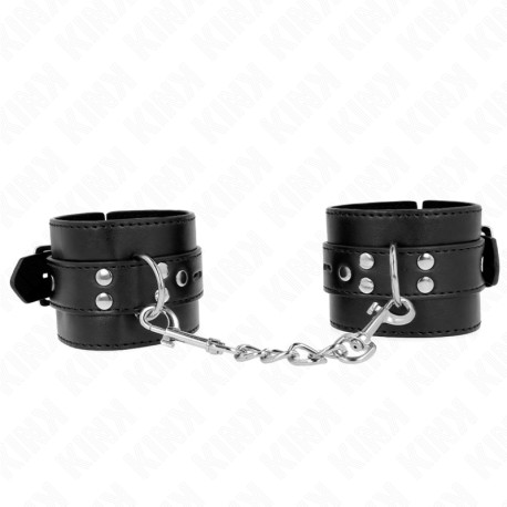 KINK - APPUI-POIGNETS NOIR AVEC CEINTURE NOIRE RÉGLABLE 17-28 CM X 6 CM