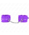 KINK - APPUI-POIGNETS DOUBLÉS DE FOURRURE PREMIUM VIOLET AVEC CEINTURE VIOLET AJUSTABLE 17-29 CM X 6 CM