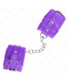 KINK - APPUI-POIGNETS DOUBLÉS DE FOURRURE PREMIUM VIOLET AVEC CEINTURE VIOLET AJUSTABLE 17-29 CM X 6 CM