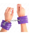 KINK - APPUI-POIGNETS DOUBLÉS DE FOURRURE PREMIUM VIOLET AVEC CEINTURE VIOLET AJUSTABLE 17-29 CM X 6 CM