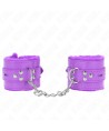 KINK - APPUI-POIGNETS DOUBLÉS DE FOURRURE AVEC TROUS CARRÉS VIOLET ET CEINTURE VIOLET RÉGLABLE 17-29 CM X 6 CM